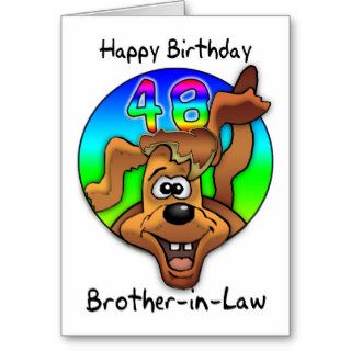 Brother In Law 48th Birthday Card   Cartoon Dog