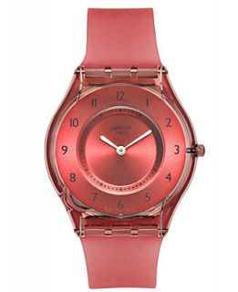 Swatch Watch, Unisex Swiss Burgundy Softness Translucent Burgundy Silicone Strap 34mm SFR103   Watches   Jewelry & Watches