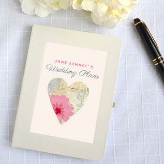 personalised wedding plans notebook by made by ellis