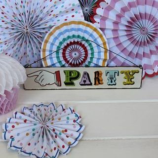 metal party sign by posh totty designs interiors