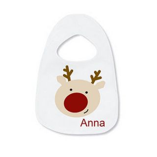 personalised reindeer bib by little baby boutique
