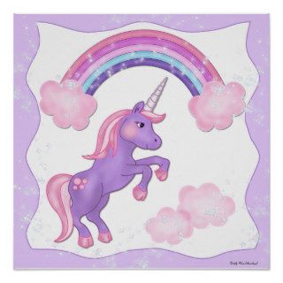 Purple Unicorn Poster