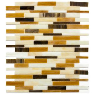 Surfaces Elida Glass 13 x 11 Mosaic in Mocha Seashell Brick