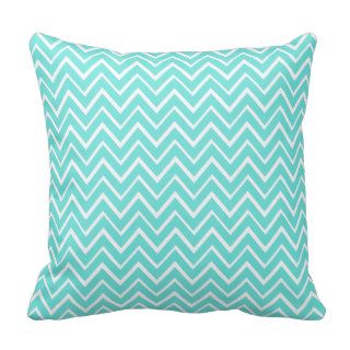 Aqua teal whimsical zigzag chevron pattern pillows