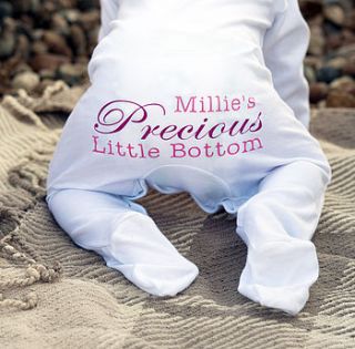 personalised 'precious' baby grow romper by precious little plum