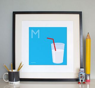 'm is for milk' print by one little dicky bird