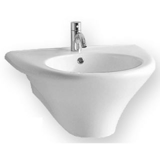 Whitehaus Collection China Wall Mount U Shaped Bathroom Sink with