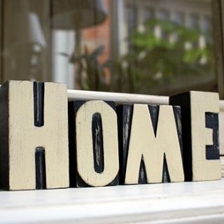 'home' set of printers block styled letters by the chic country home