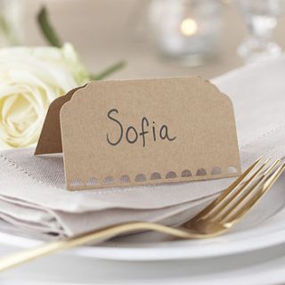vintage / rustic kraft wedding place cards by ginger ray
