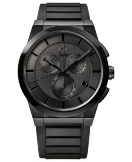 Calvin Klein Watch, Mens Swiss Chronograph Dart Black Rubber Strap 45mm K2S37CD1   Watches   Jewelry & Watches