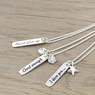 personalised message tag necklace by scarlett jewellery