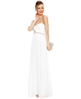 Prom 2014 Dresses Under $99 White Strapless Dress Look   Juniors