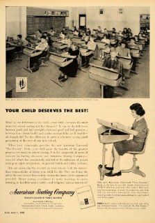 1950 Ad American Seating Public Ten Twenty School Desks   Original Print Ad  