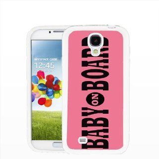 Baby On Board Pink   Samsung Galaxy S4 White Case Cell Phones & Accessories