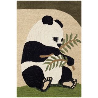 Handmade Safavieh Wildlife Panda Wool Rug (2' x 3') Safavieh Accent Rugs