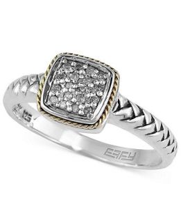 Balissima by EFFY Braided Diamond Accent Ring in Sterling Silver and 18k Gold   Rings   Jewelry & Watches