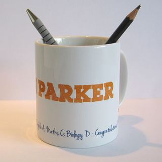 personalised exam congratulations mug by name art