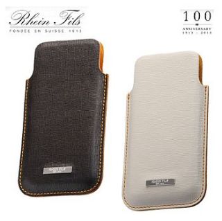 handcrafted saffiano leather iphone sleeve by long paws