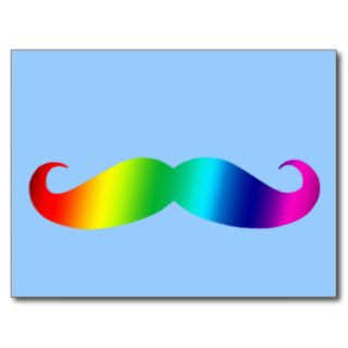 Rainbow Mustache T shirt Postcard