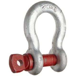 Crosby 1018516 Carbon Steel G 209 Screw Pin Anchor Shackle, Galvanized, 6 1/2 Ton Working Load Limit, 7/8" Size Pulling And Lifting Shackles
