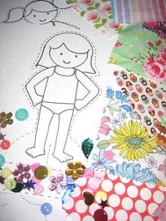 dress me paper doll and fabric craft kit by love lime