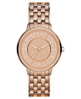 AX Armani Exchange Watch, Womens Rose Gold Ion Plated Stainless Steel Bracelet 38mm AX5305   Watches   Jewelry & Watches