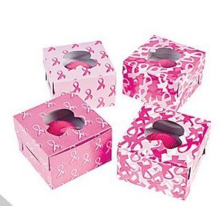 Pink Ribbon Cupcake Boxes (6 Pack) Toys & Games
