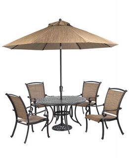 Paradise Outdoor 5 Piece Set 48 Round Dining Table, 4 Dining Chairs   Furniture