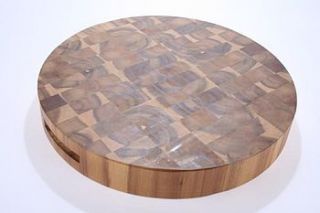 personalised acacia end grain chopping board by servewell