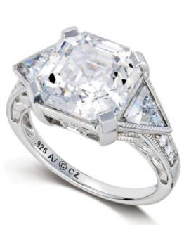 Arabella Sterling Silver Ring, Swarovski Zirconia Emerald Cut Ring (14 1/4 ct. t.w.)   Rings   Jewelry & Watches