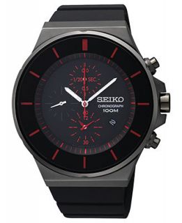 Seiko Watch, Mens Chronograph Black Polyurethane Strap 44mm SNDD61   Watches   Jewelry & Watches