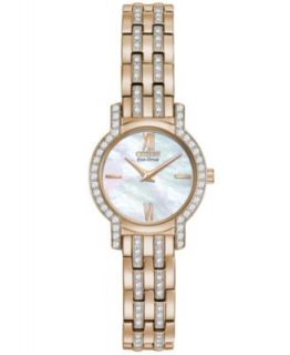 Citizen Womens Eco Drive Bella Diamond Accent Rose Gold Tone Stainless Steel Bracelet Watch 29mm EM0123 50A   Watches   Jewelry & Watches
