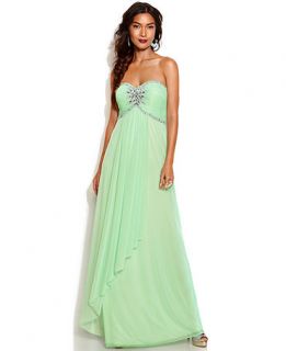 Xscape Strapless Embellished Empire Waist Gown   Dresses   Women
