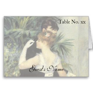 Vintage Wedding Tent Card, City Dance by Renoir Greeting Cards