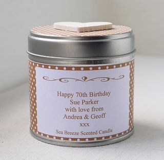 personalised 'birthday' sea breeze candle by andrea fay's