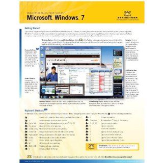 Microsoft Windows 7 Quick Start Reference Card, 6 page Tri fold Tips & Tricks Shortcut Training & He BrainStorm Inc. 9781578302925 Books