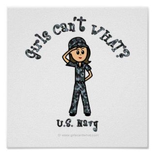 Light Navy Girl USA Print