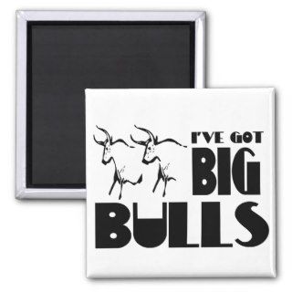 Big Bulls   Funny Farmer Fridge Magnet