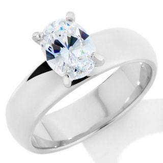 Absolute Oval Wide Band Solitaire Ring