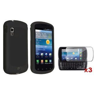 eForCity Black Rubber Hard Case Cover+3 LCD Protector Compatible with Samsung© Stratosphere i405 Cell Phones & Accessories