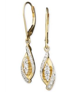 Wrapped in Love� Diamond Earrings, 14k Gold Single Swirl Diamond Earring Drops (1/4 ct. t.w.)   Earrings   Jewelry & Watches