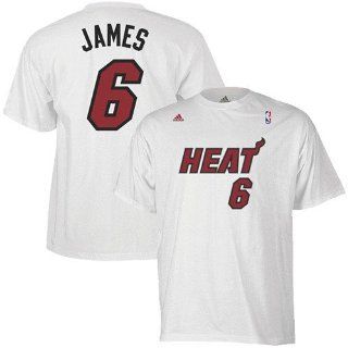 NBA adidas Miami Heat #6 LeBron James White Net Player T shirt (Large)  Novelty T Shirts  Sports & Outdoors
