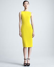 Ralph Lauren Collection Charisse Silk Cady Dress, Yellow