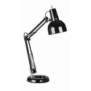 Lite Source LS 202BLK Desk Lamp with Black Metal Shades, Black Finish   Table Lamps  