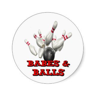 Babes & Balls Bowling Stickers