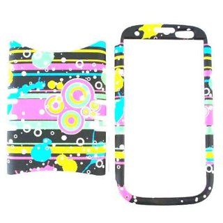 Cell Armor I747 RSNAP TE197 Rocker Snap On Case for Samsung Galaxy S3 I747   Retail Packaging   Glow in the Dark Circles and Stripes on BK Cell Phones & Accessories