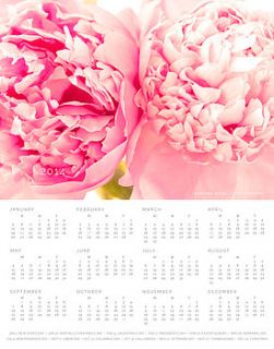 peonies 2014 calendar by rossana novella wall decor