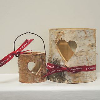 large christmas heart bark candle holder by alphabet interiors
