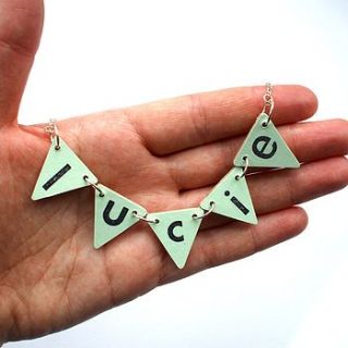 five letter custom name bunting necklace by lucie ellen