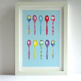 spoons print by striped paint design